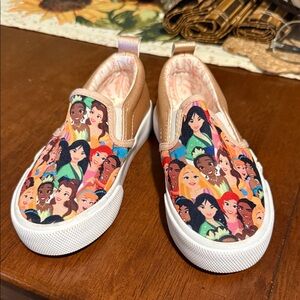 Disney Kids Sneakers - Gold and Multicolor Princess Design